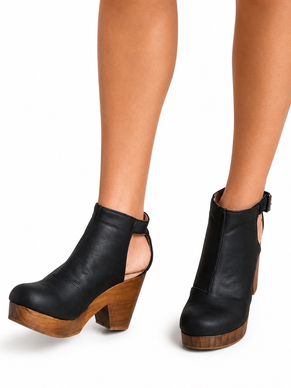 Free People Amber Orchard Clog Boots Black Leather EU 38 US 8 Made in Spain - Picture 1 of 16